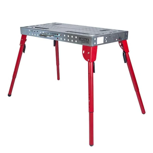 Lincoln Electric 44 in. x 21 in. Adjustable Height Portable Folding Welding Table and Workbench