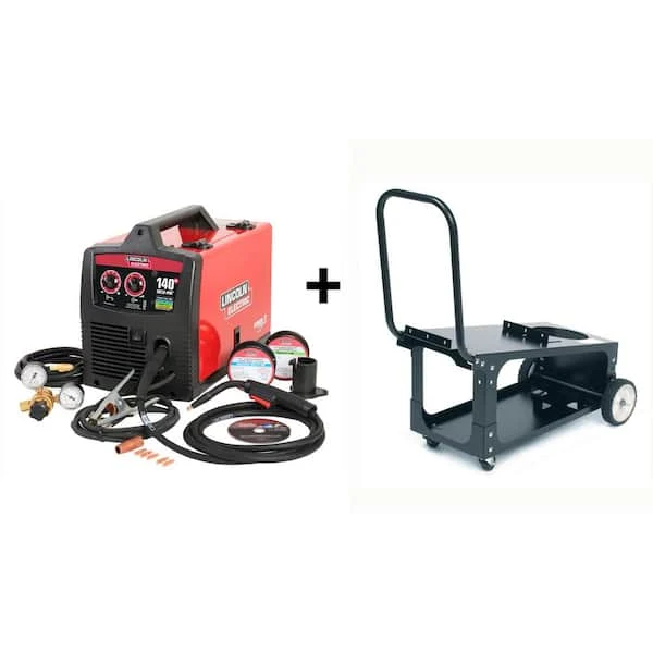 Lincoln Electric 140HD MIG Welder Kit with a Welding Cart