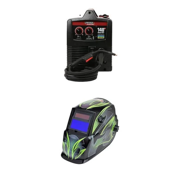 Lincoln Electric Auto-Darkening Welding Helmet and Weld-Pak 140 Amp MIG Welder Combo