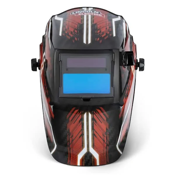 Lincoln Electric Auto-Darkening Welding Helmet with Variable Shade Lens No. 7-13 (1.73 x 3.82 in. Viewing Area), Carbon Glow Design